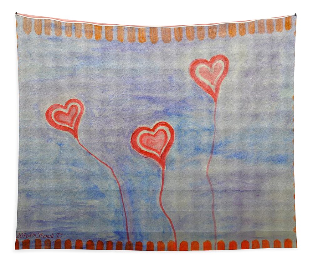 Love Is In The Air Tapestry featuring the painting Love is in the air by Sonali Gangane