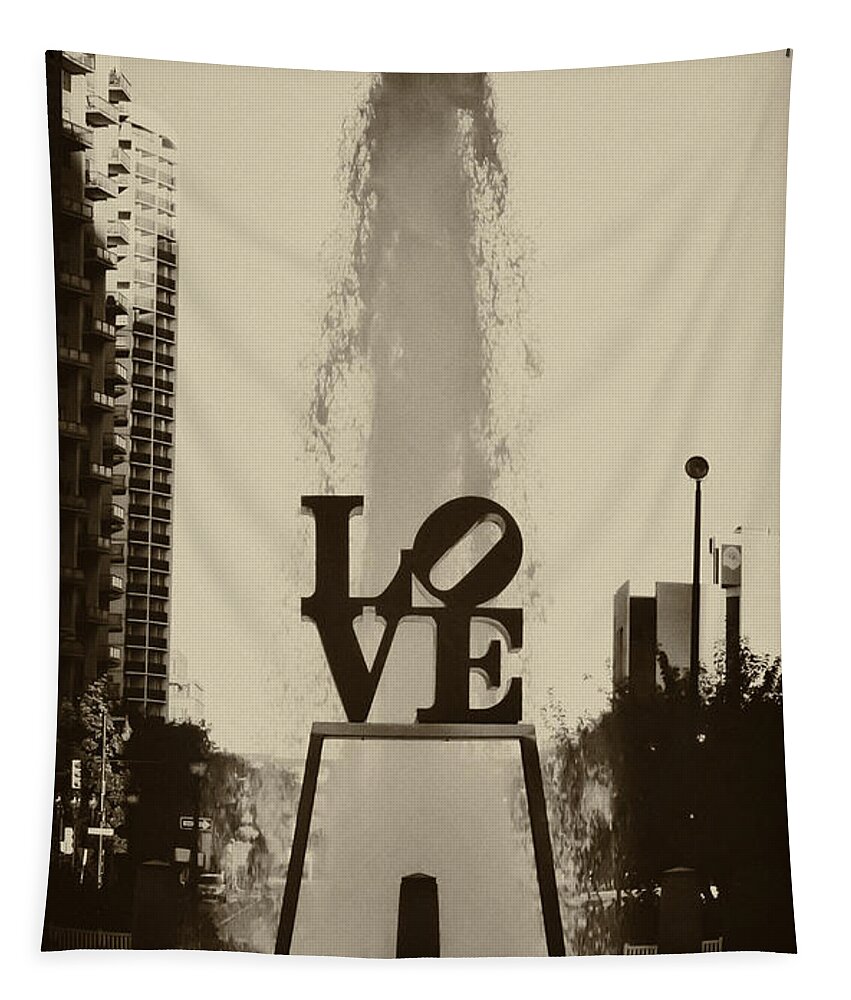 Love Park Tapestry featuring the photograph Love Love Love by Bill Cannon