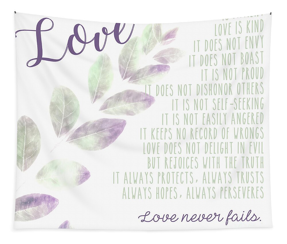 Love Tapestry featuring the photograph Love Never Fails by Andrea Anderegg