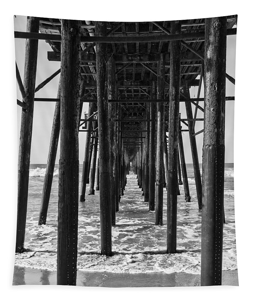 Pier Tapestry featuring the photograph Low Tide in Oceanside by Ana V Ramirez