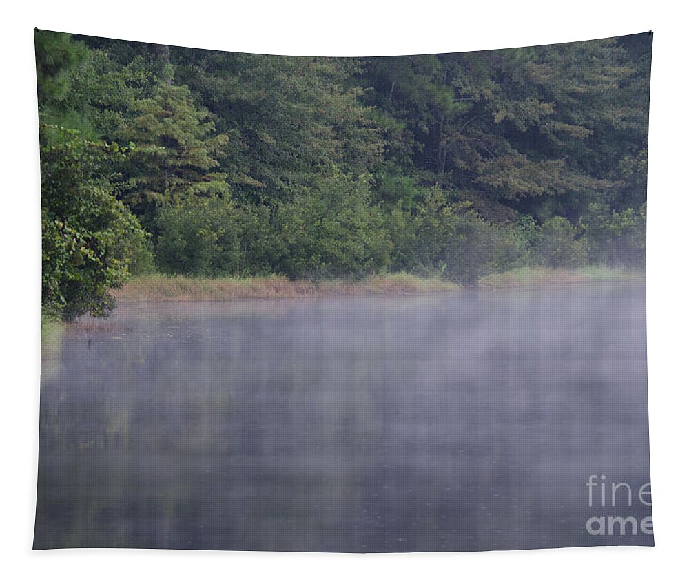 Fog Tapestry featuring the photograph Lowcountry Morning Lake Fog by Dale Powell