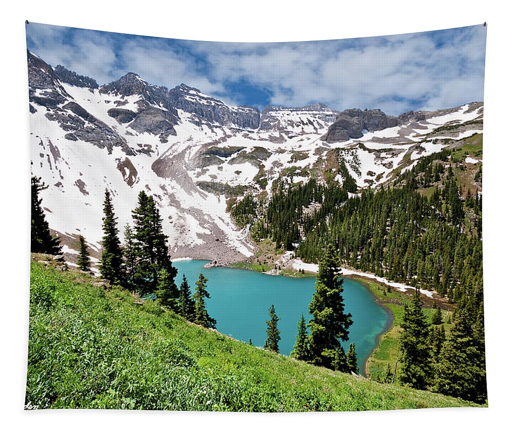 Beauty In Nature Tapestry featuring the photograph Lower Blue Lake by Jeff Goulden