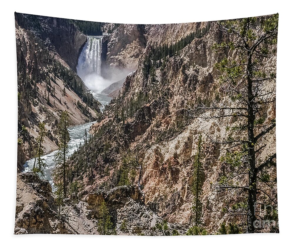 Artist Point Tapestry featuring the photograph Lower Falls From Artist Point by Al Andersen