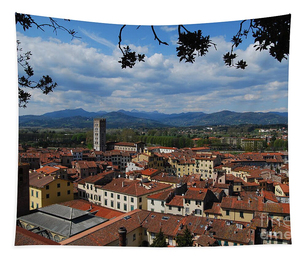 Lucca Tapestry featuring the photograph Lucca - Italy - from the top by Carlos Alkmin