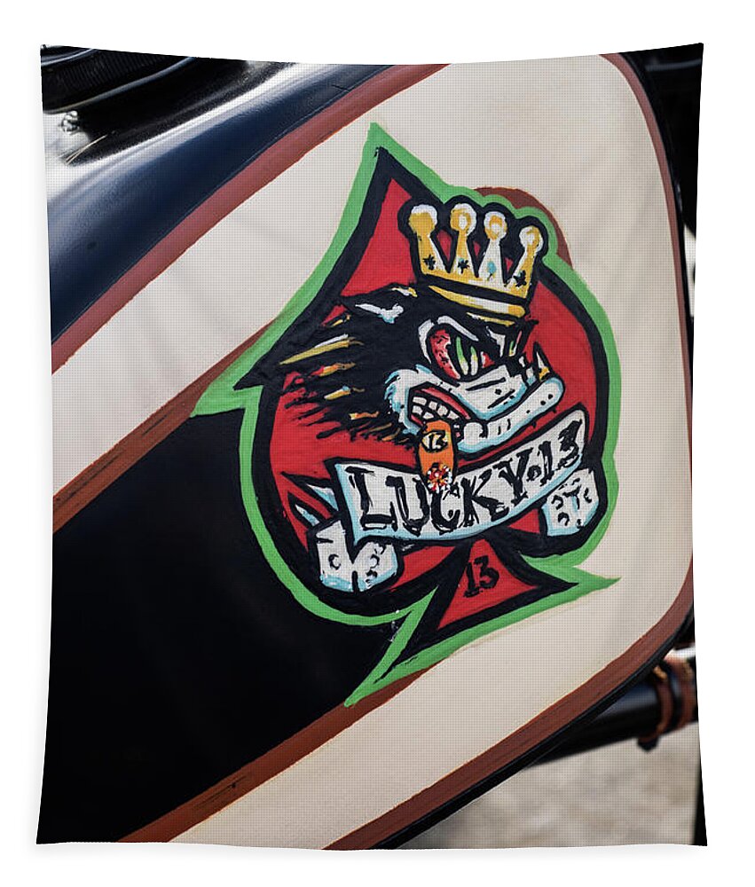 Australian Tapestry featuring the photograph Lucky 13 Harley 02 by Rick Piper Photography
