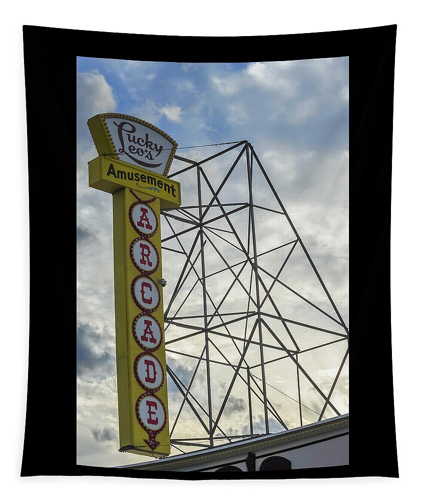 Terry D Photography Tapestry featuring the photograph Lucky Leos Arcade Seaside Heights by Terry DeLuco