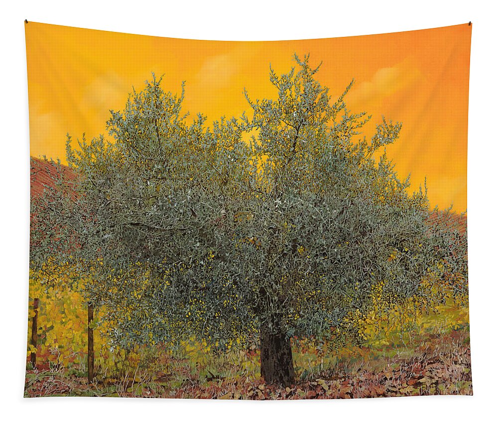 Olive Tree Tapestry featuring the painting L'ulivo Tra Le Vigne by Guido Borelli