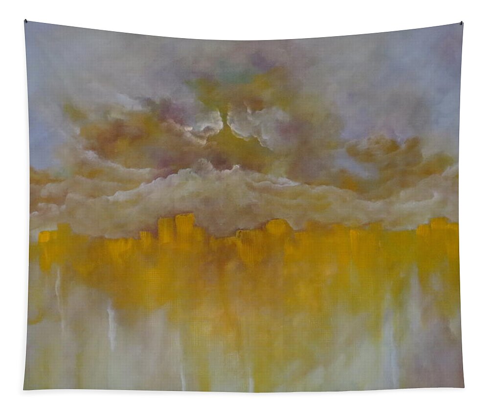 Abstract Tapestry featuring the painting Luminescence by Soraya Silvestri