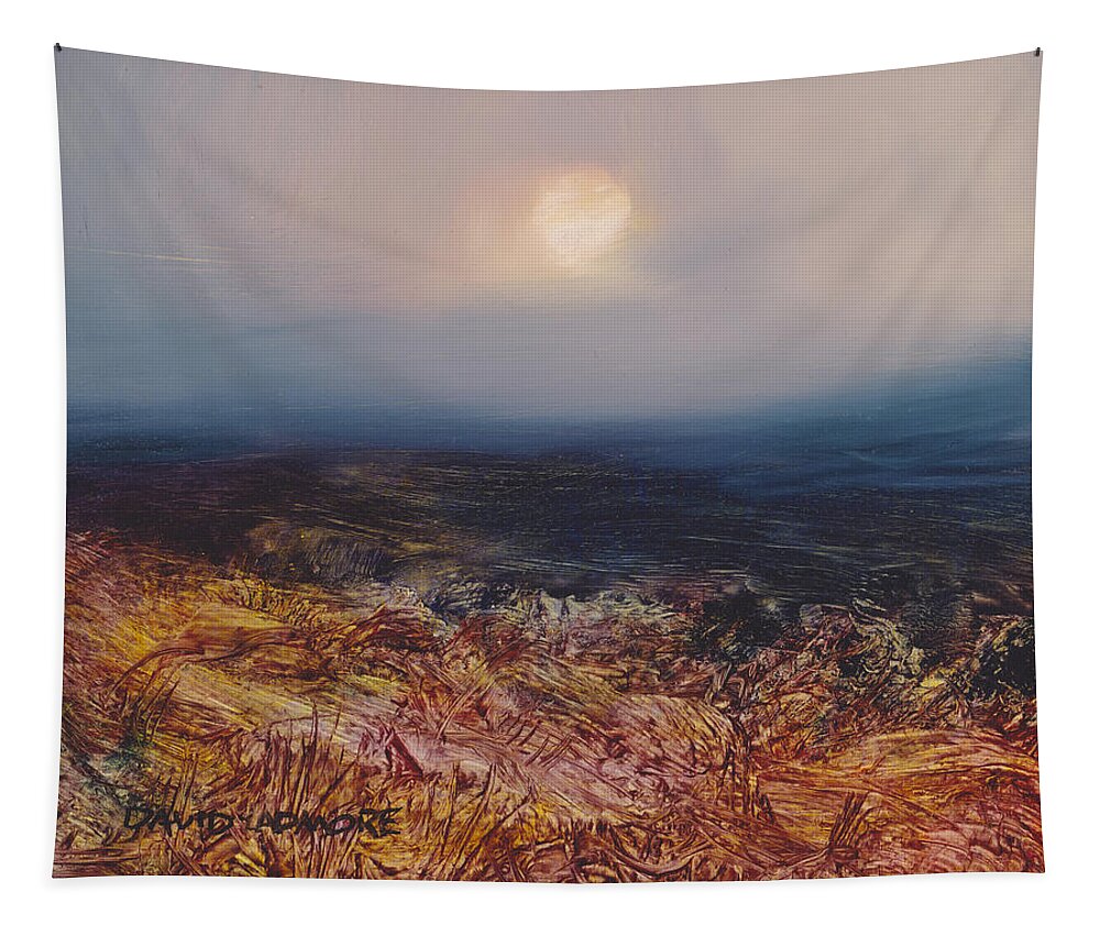 Moon Tapestry featuring the painting Lunar 46 by David Ladmore