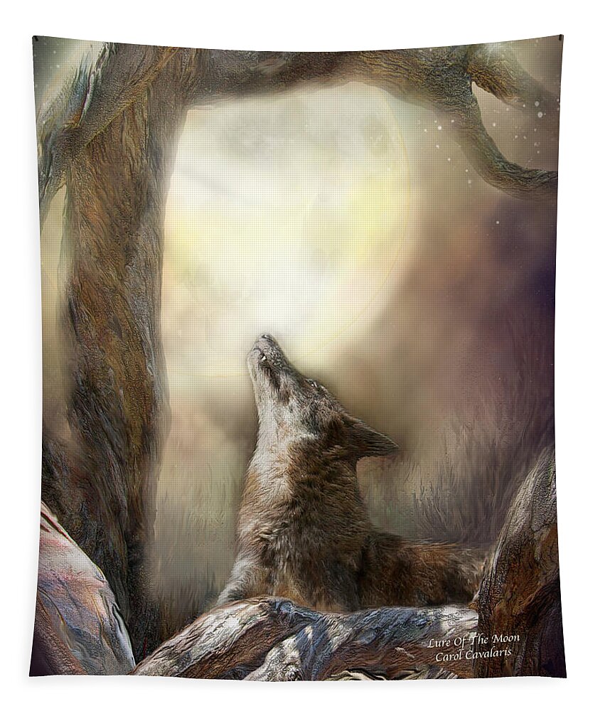 Wolf Tapestry featuring the photograph Lure Of The Moon by Carol Cavalaris