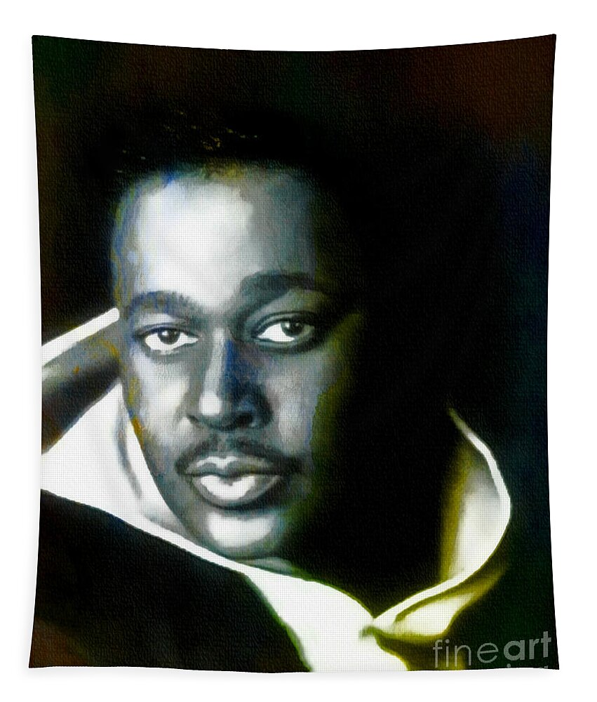 Luther Vandross Tapestry featuring the painting Luther Vandross - Singer by Ian Gledhill
