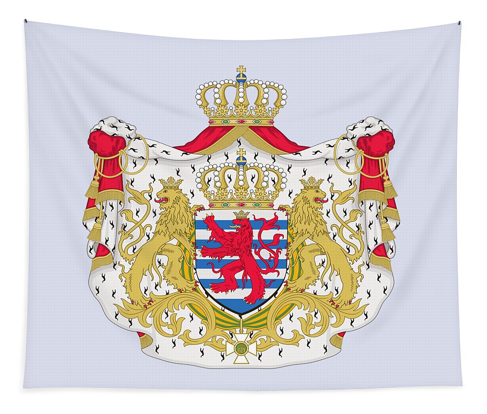 Luxembourg Tapestry featuring the drawing Luxembourg Coat of Arms by Movie Poster Prints