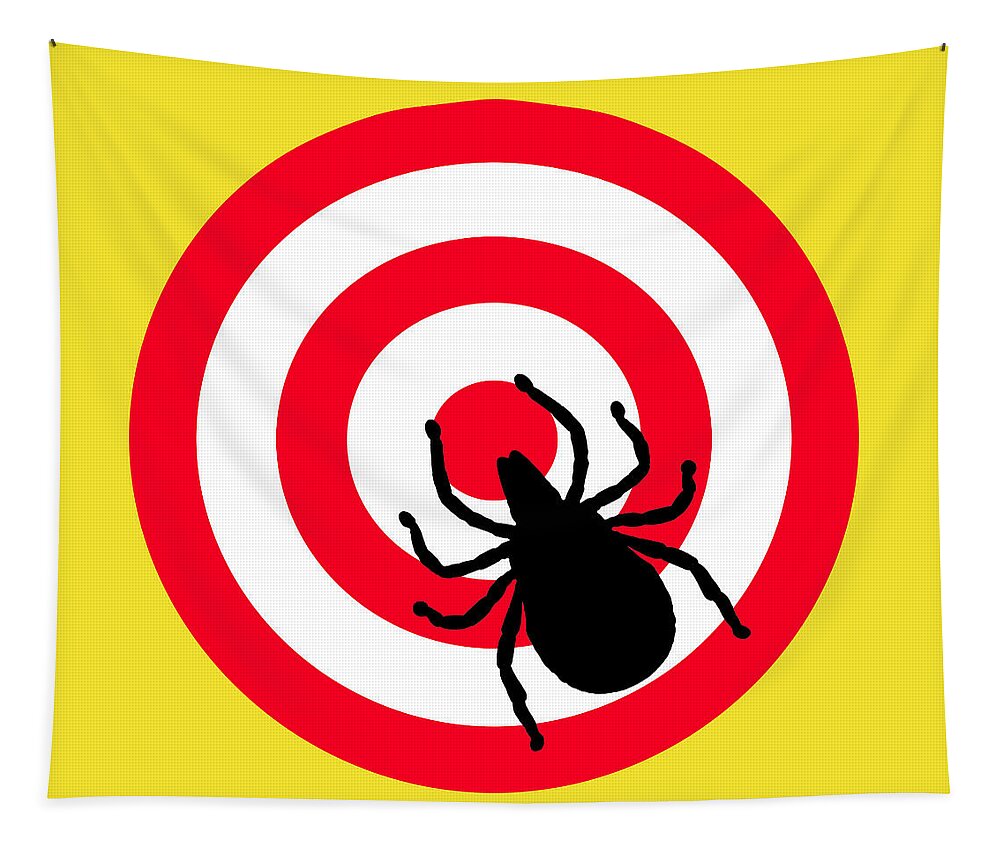 Richard Reeve Tapestry featuring the digital art Lyme Disease Ixodes Tick on Target by Richard Reeve