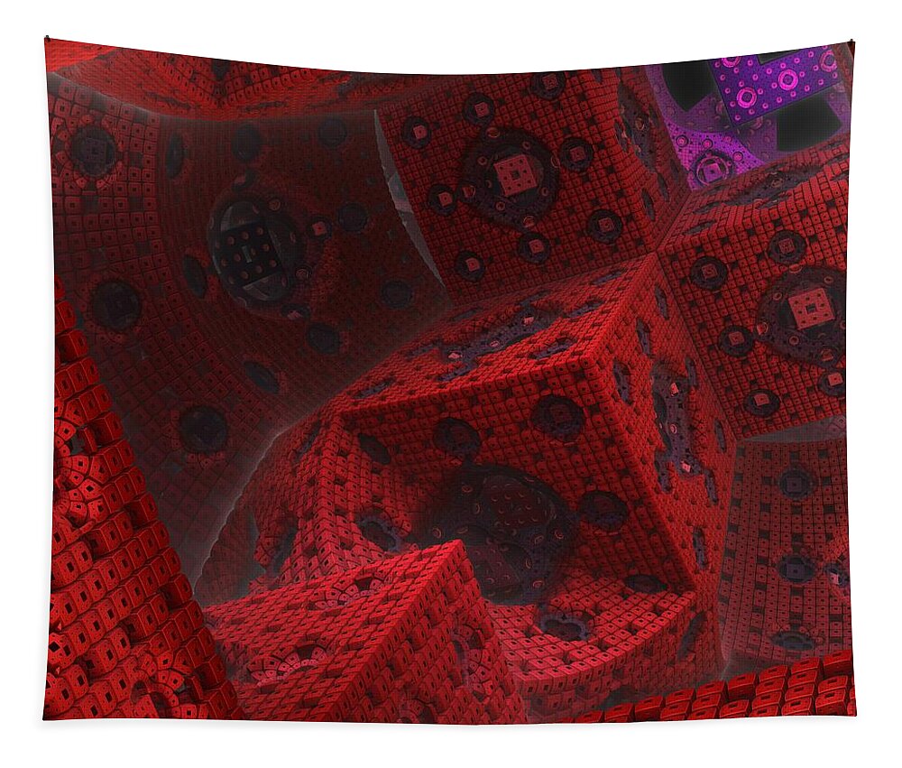 Cubed Tapestry featuring the digital art M Cubed by Lyle Hatch