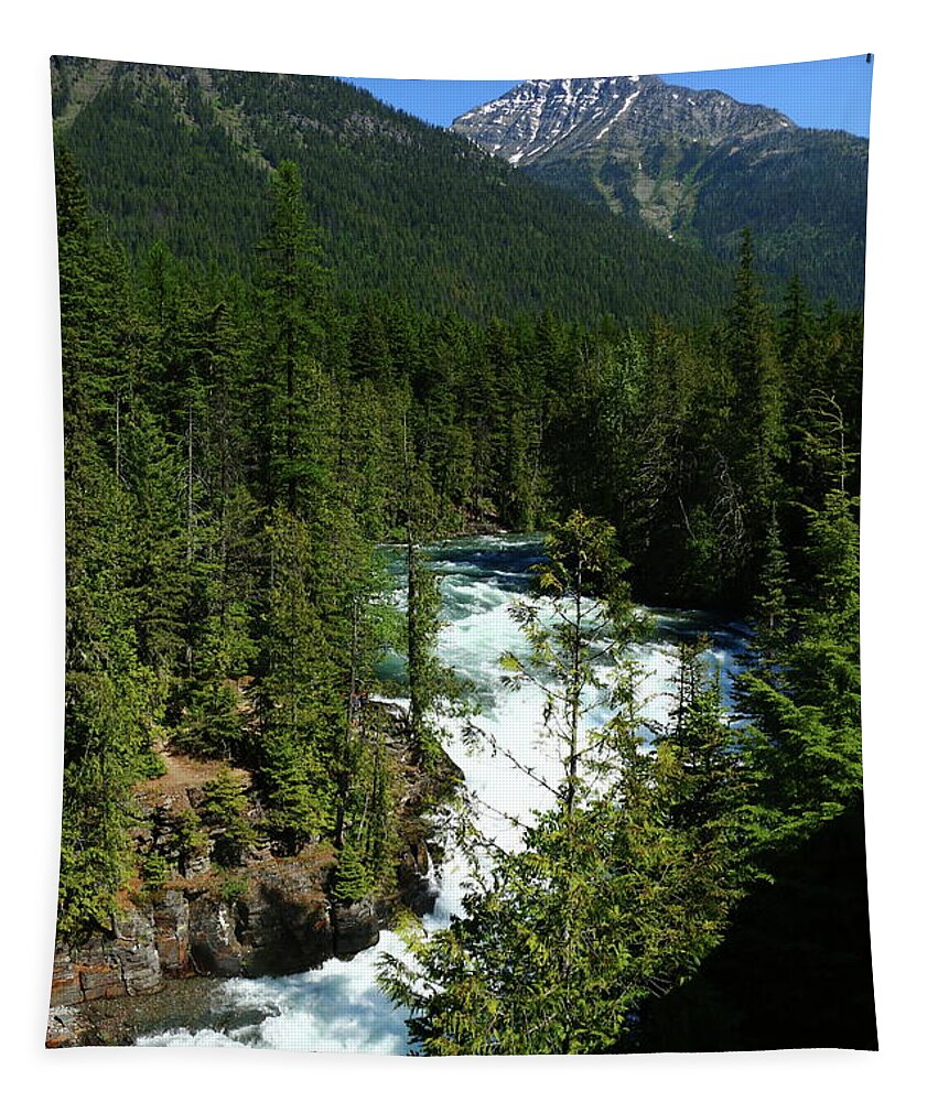  Montana Tapestry featuring the photograph Mac Donald River Rapids by Christiane Schulze Art And Photography