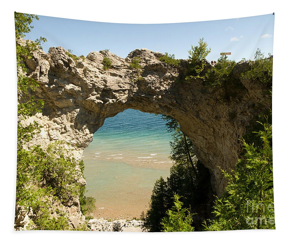 Arch Tapestry featuring the photograph Mackinac Island Arch by Larry Carr