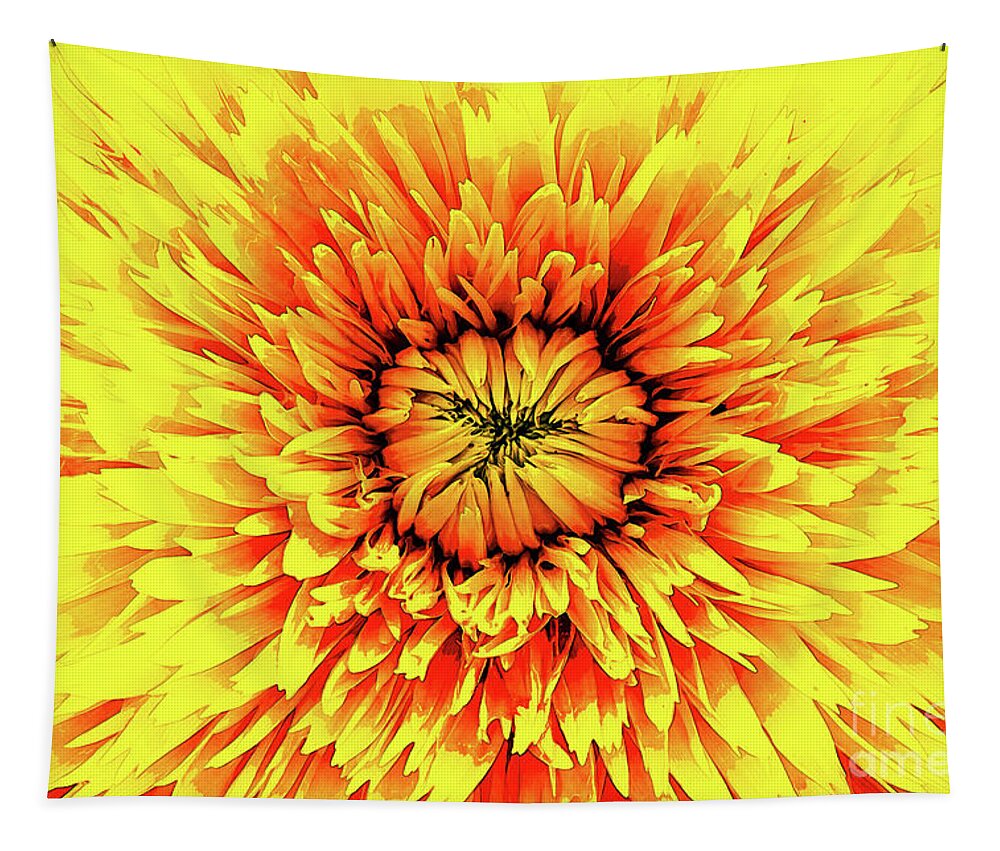 Macro Tapestry featuring the digital art Macro Flower Petals by Phil Perkins