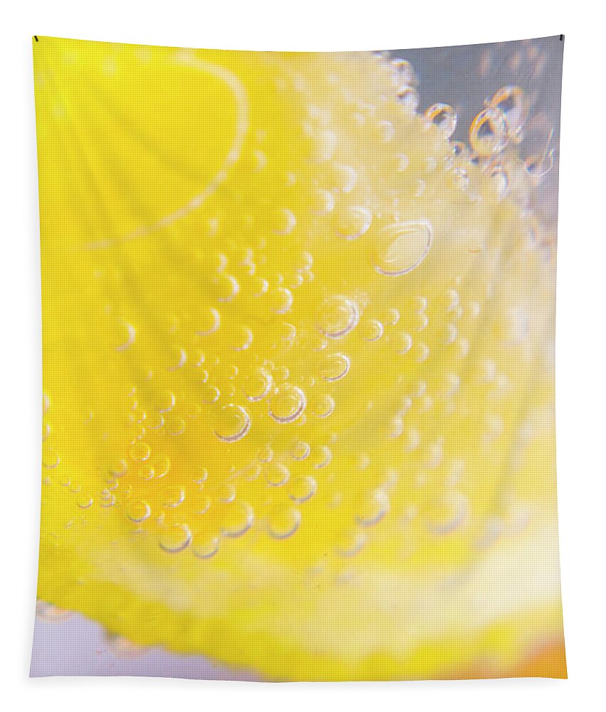Closeup Tapestry featuring the photograph Macro lemonade bubbles by Jorgo Photography