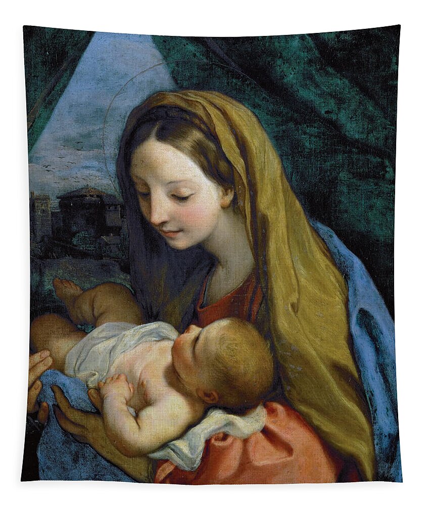 Carlo Maratta Tapestry featuring the painting Madonna and Child by Carlo Maratta
