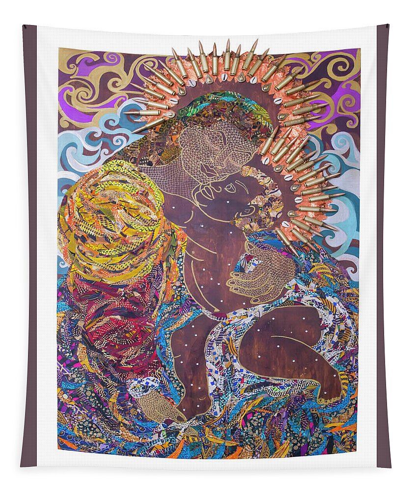 Madonna And Child Tapestry featuring the tapestry - textile Madonna and Child The Sacred and Profane by Apanaki Temitayo M
