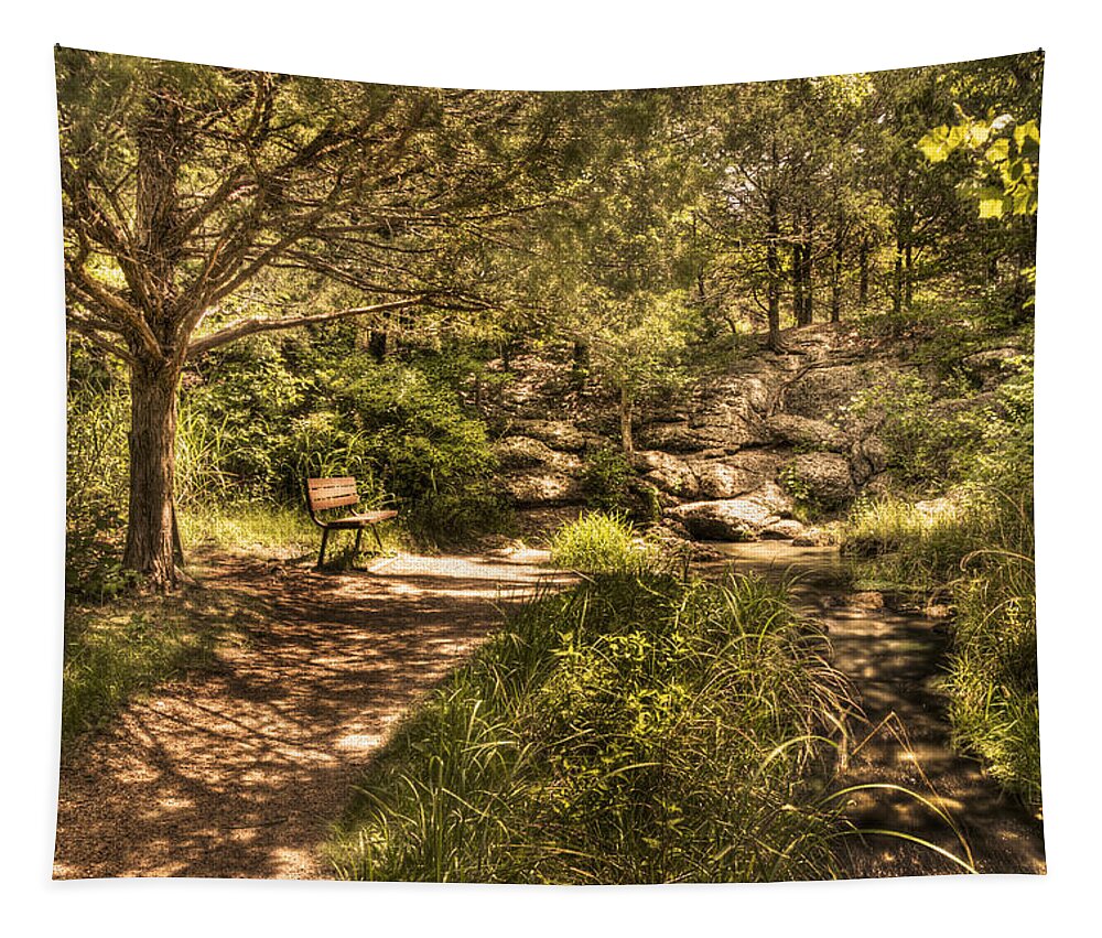 Landscape Tapestry featuring the photograph Magic Bench by Tamyra Ayles
