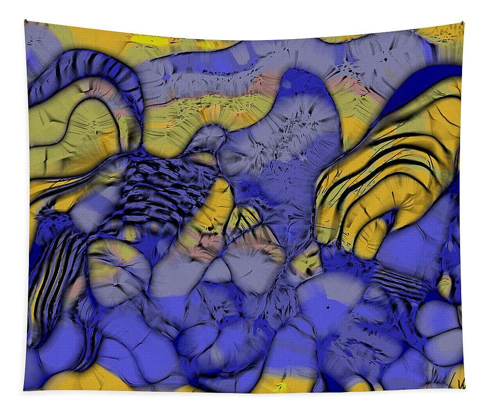  Tapestry featuring the digital art Magic Mushrooms by Lynellen Nielsen