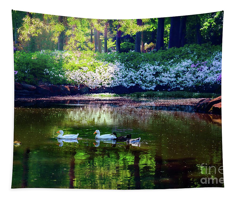 Tamyra Tapestry featuring the photograph Magical Beauty at the Azalea Pond by Tamyra Ayles
