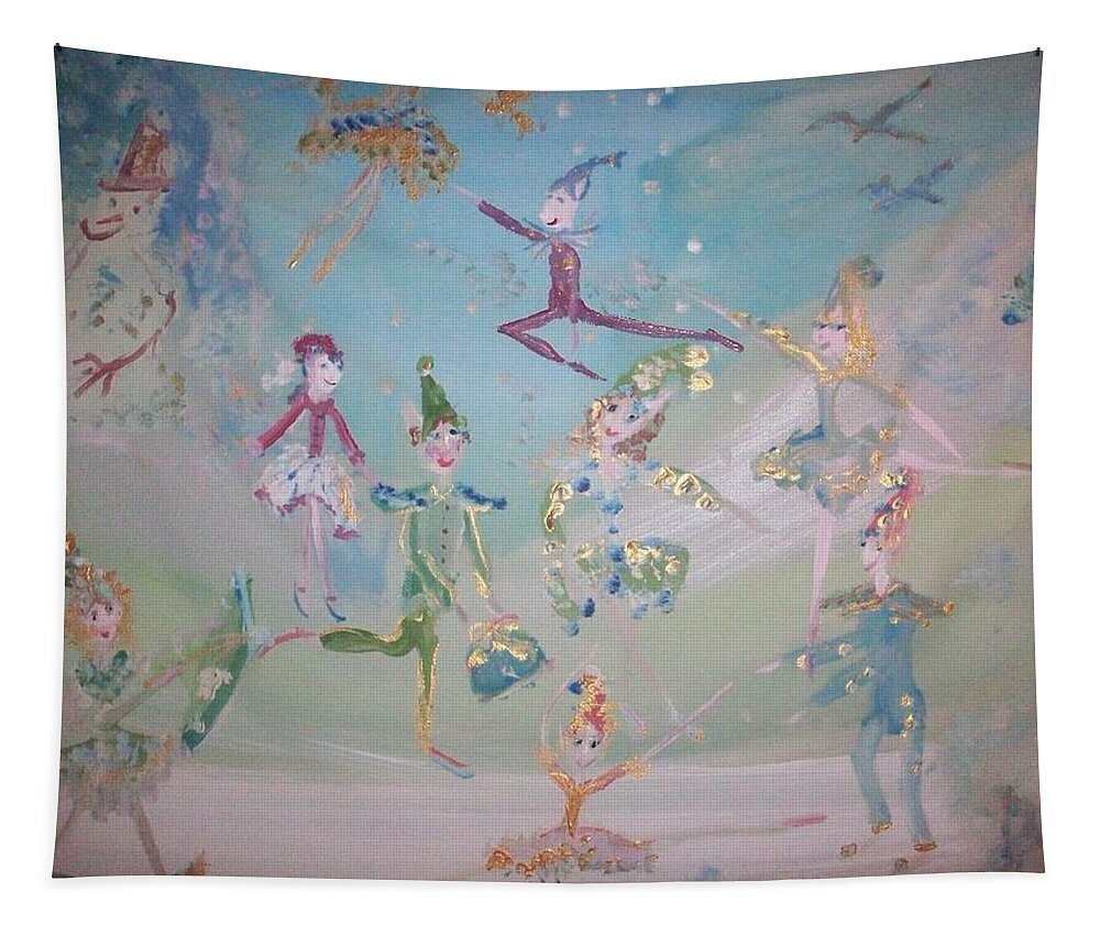 Elf Tapestry featuring the painting Magical elf dance by Judith Desrosiers