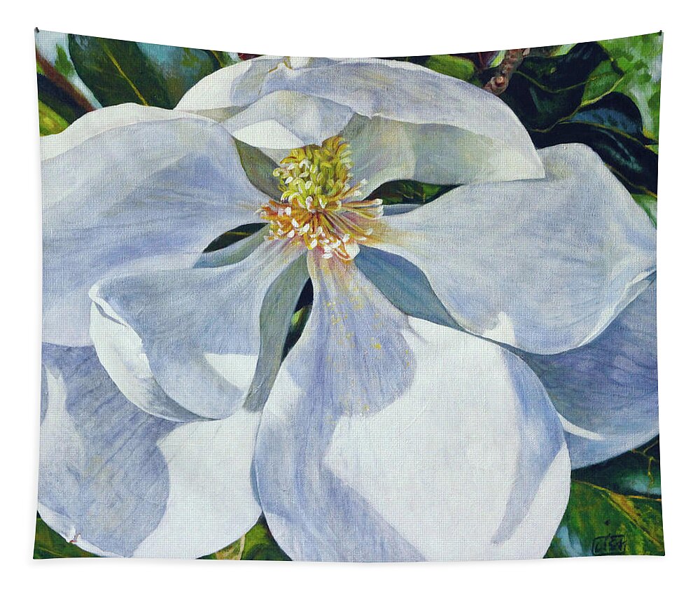 Painting Tapestry featuring the painting Magnolia by Lisa Tennant