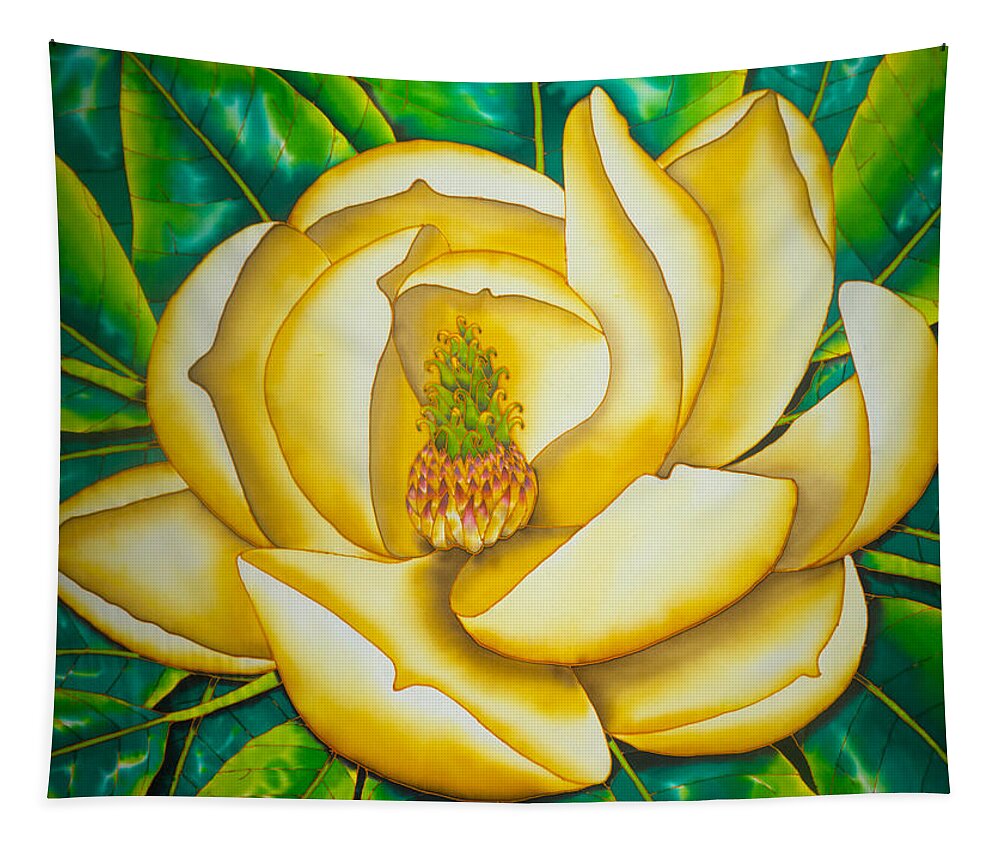 Magnolia Virginiana Tapestry featuring the painting Magnolia Virginiana by Daniel Jean-Baptiste