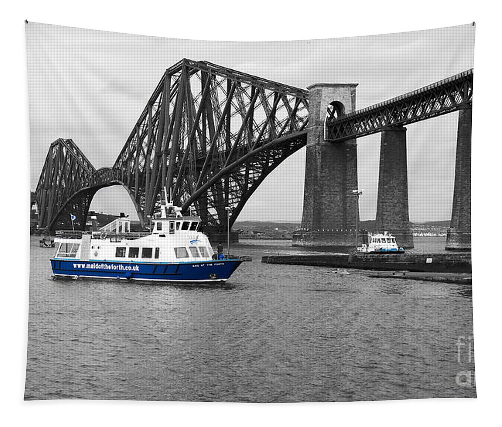 Maid Of The Forth In Blue Tapestry featuring the photograph Maid of the Forth in blue. by Elena Perelman