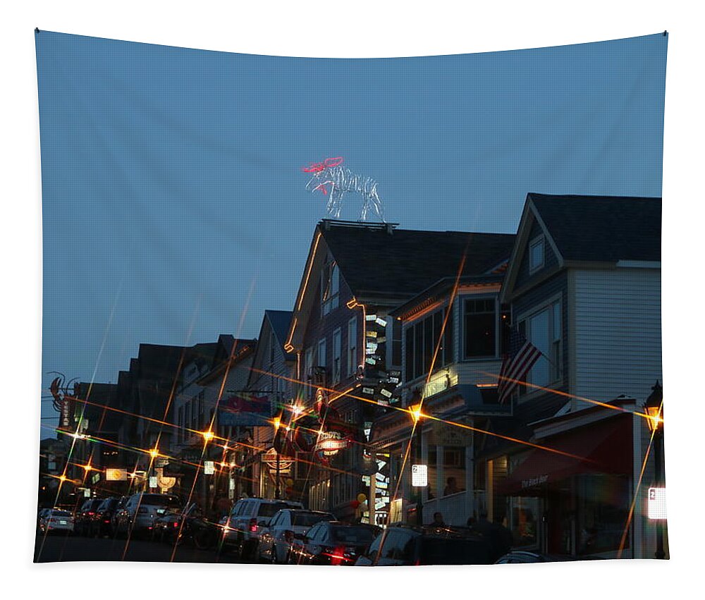 Bar Harbor Tapestry featuring the photograph Main Street In Bar Harbor Maine by Living Color Photography Lorraine Lynch