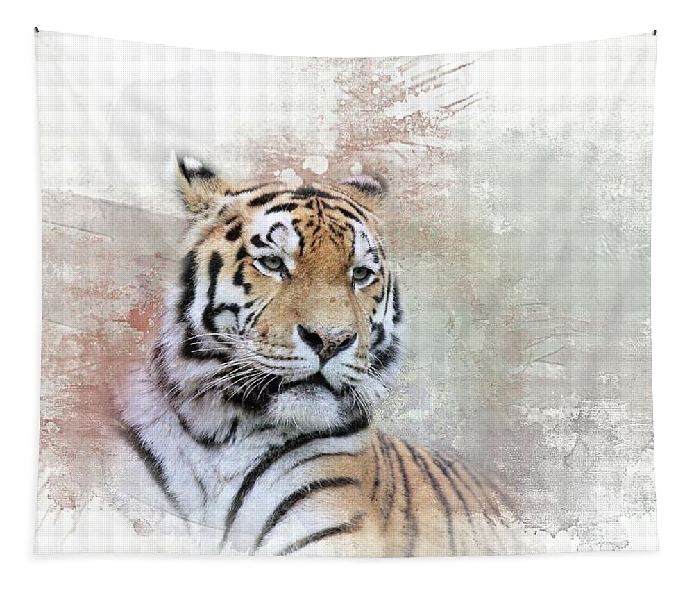 Siberian Tiger Tapestry featuring the photograph Majestic by Eva Lechner