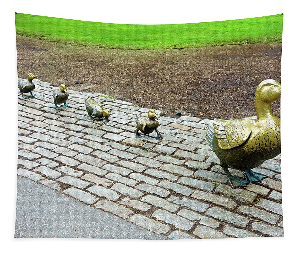 Make Way For Ducklings Tapestry featuring the photograph Make Way for Ducklings Study 3 by Robert Meyers-Lussier