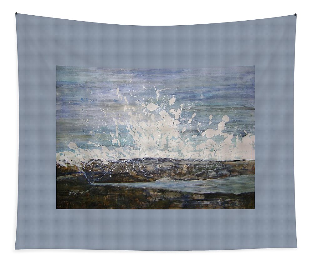 Watercolor Tapestry featuring the painting Making a Splash by Kellie Chasse