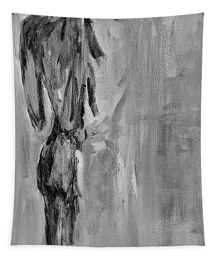 Male Nude Tapestry featuring the painting Male Nude 3 by Julie Lueders 