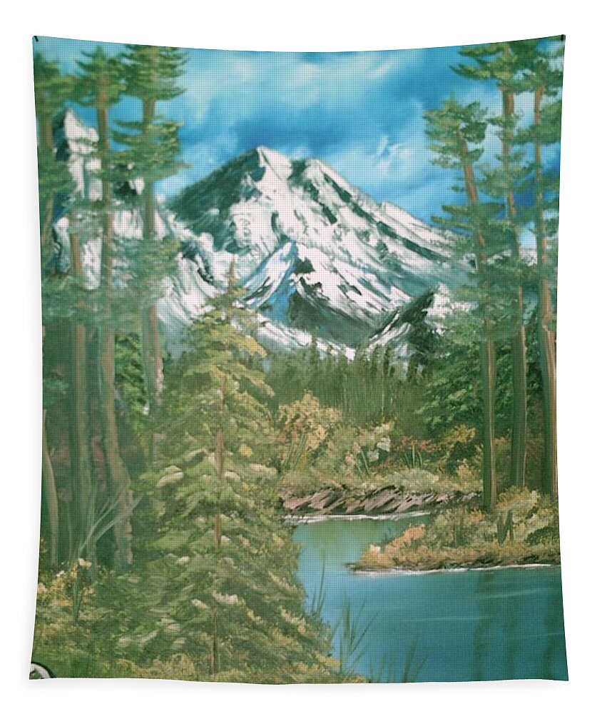 Mammoth Mountain Tapestry featuring the painting Mammoth Mountain by Jim Saltis