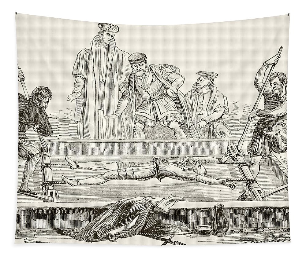 Man Being Tortured On The Rack. From Tapestry by Vintage Design
