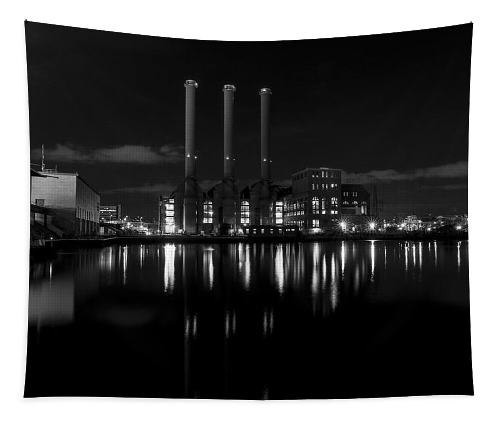 Andrew Pacheco Tapestry featuring the photograph Manchester Street Power Station by Andrew Pacheco