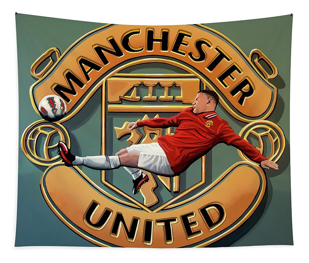 Wayne Rooney Tapestry featuring the painting Manchester United Painting by Paul Meijering