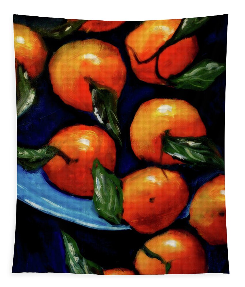 Mandarin Tapestry featuring the painting Mandarini by Katy Hawk