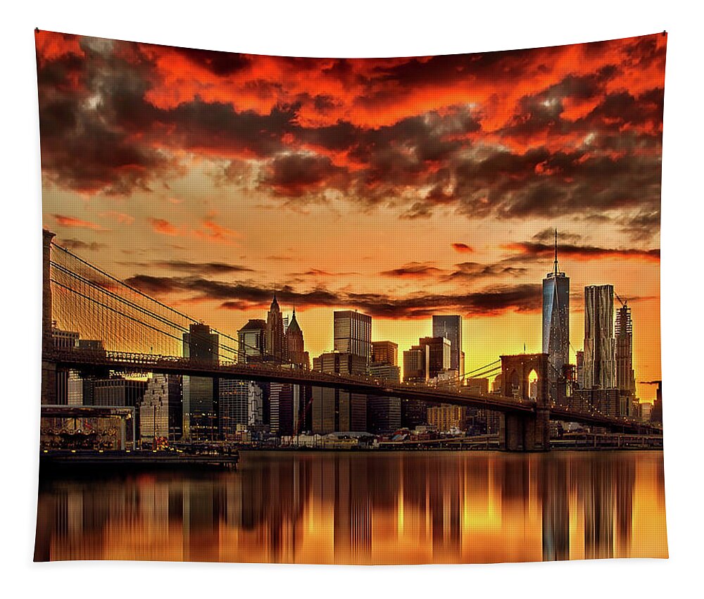 New York City Tapestry featuring the photograph Manhattan BBQ by Az Jackson