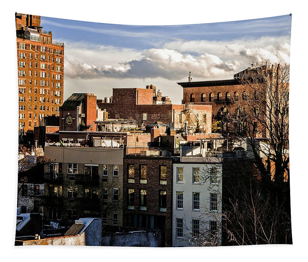 Manhattan Tapestry featuring the photograph Manhattan From the Whitney by Frank Winters