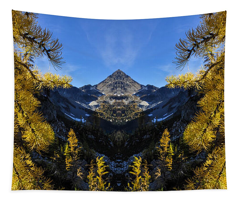 Washington Tapestry featuring the digital art Maple Pass Loop Reflection by Pelo Blanco Photo