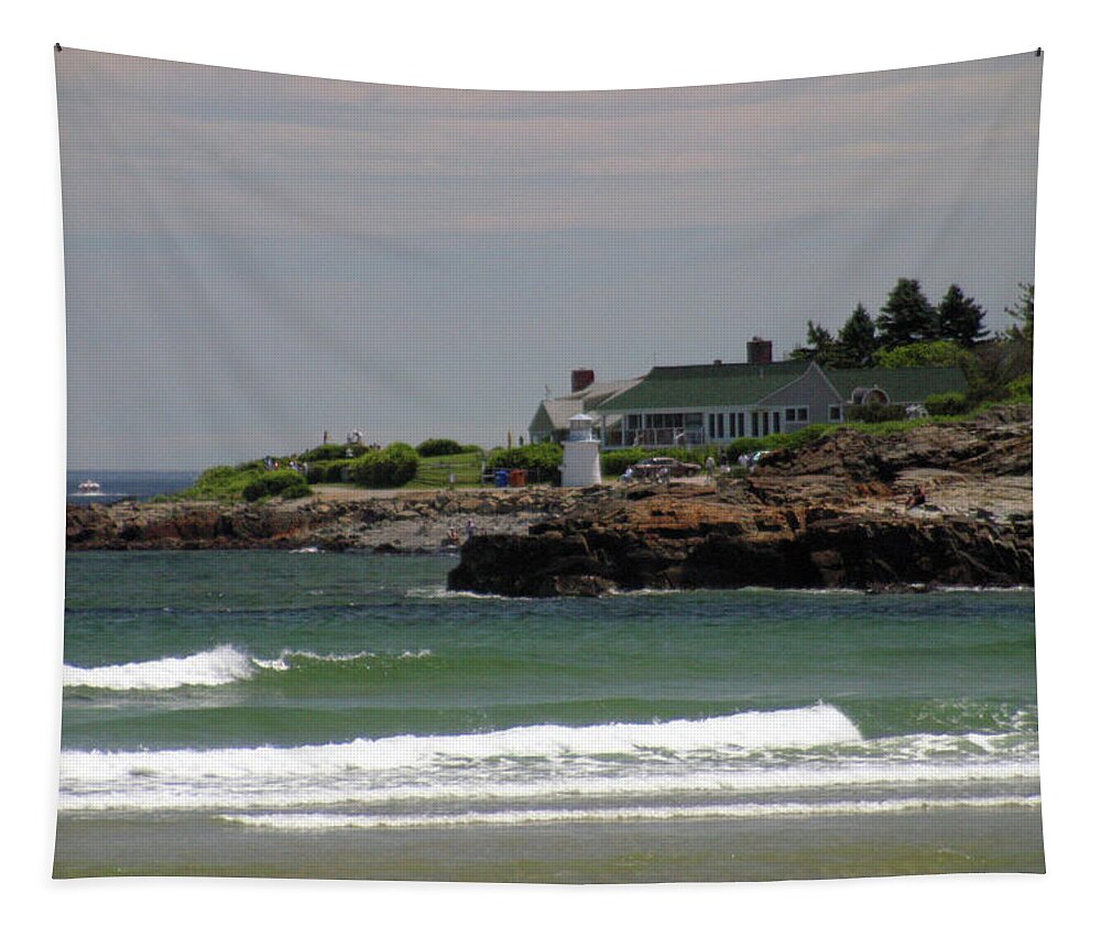 Senic Walk Tapestry featuring the painting Marginal Way Perkins Cove Ogunquit ME by Imagery-at- Work
