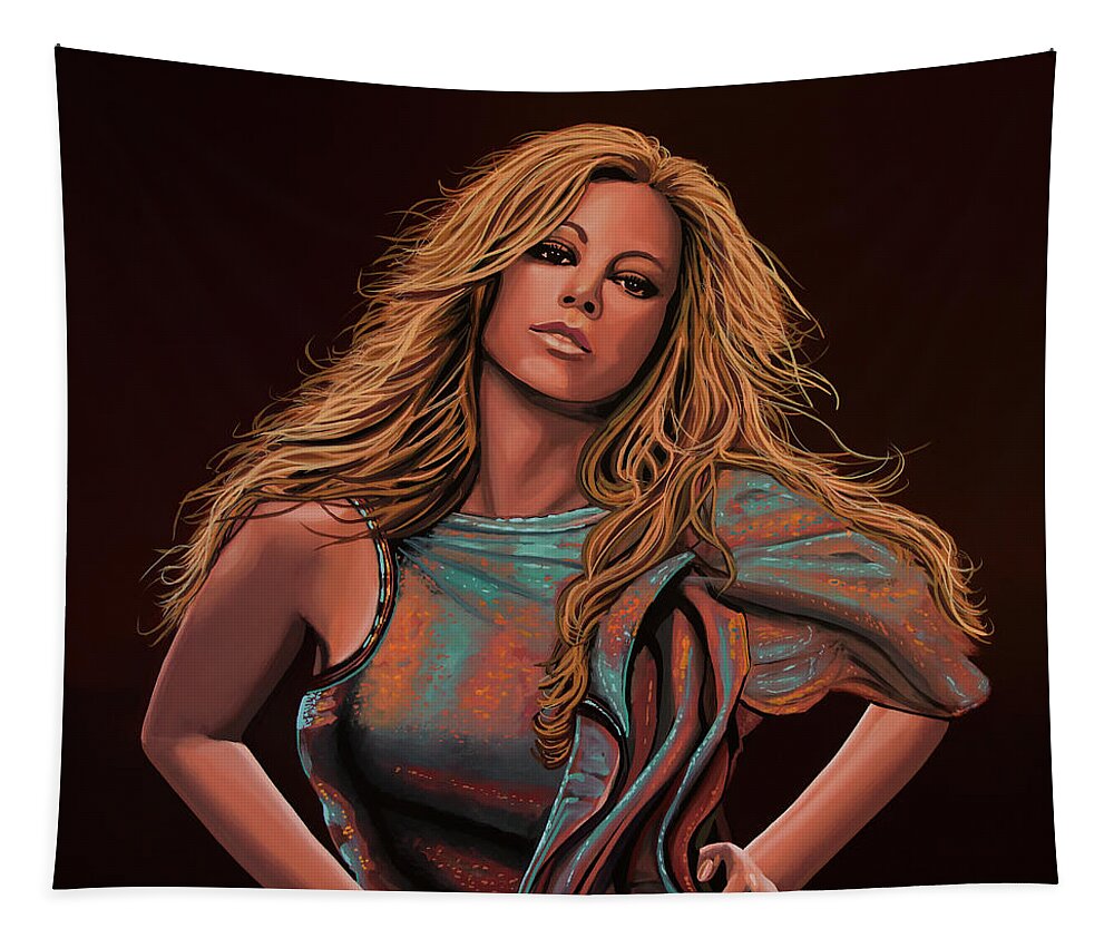 Mariah Carey Tapestry featuring the painting Mariah Carey Painting by Paul Meijering