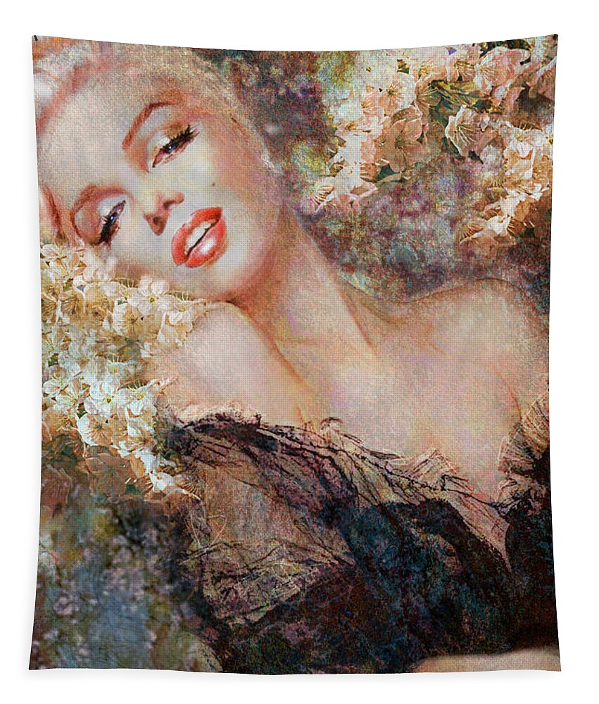 Theo Danella Tapestry featuring the painting Marilyn Cherry Blossom by Theo Danella