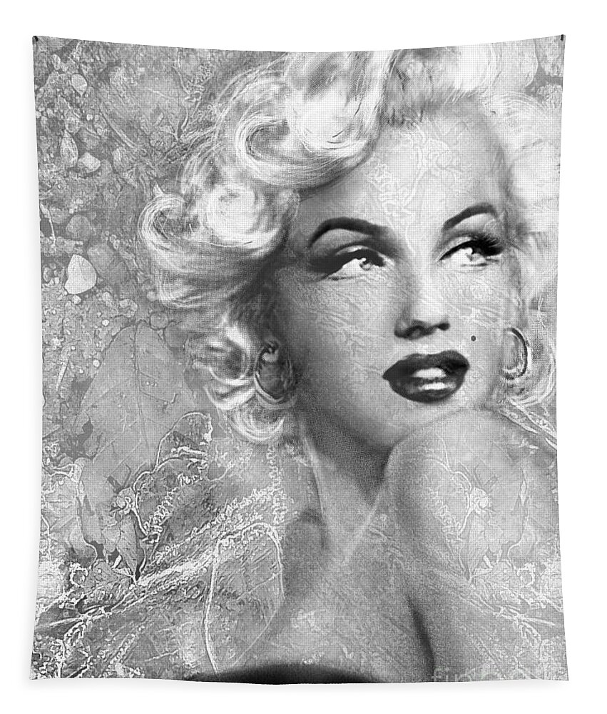 Theo Danella Tapestry featuring the painting Marilyn Danella Ice bw by Theo Danella