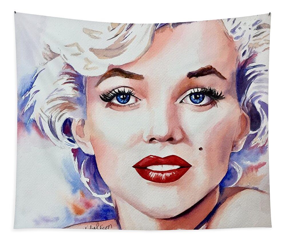 Marilyn Monroe Tapestry featuring the painting Marilyn Monroe by Michal Madison
