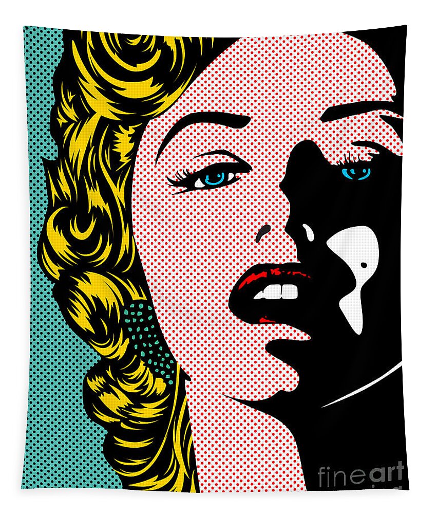Marilyn Tapestry featuring the digital art Marilyn02-1 by Bobbi Freelance